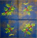 007 Christmas Flowers - 3-ply (blue) - Ihr
